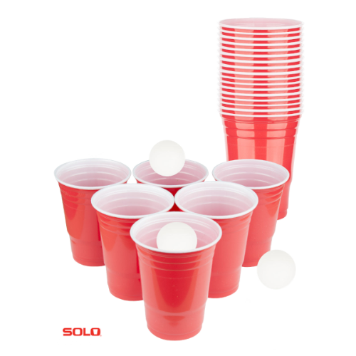 Beer Pong Set Red SOLO Becher