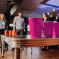 Pinke Beer Pong Becher - 50 Stk. pinke Plastikbecher