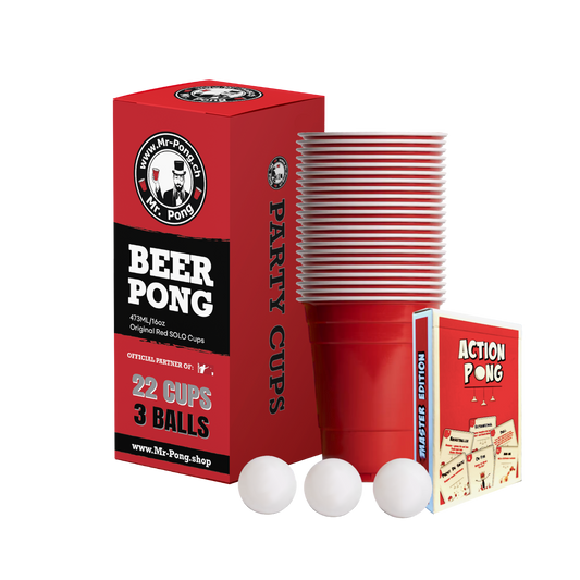 Geschenkset Set (Red SOLO Beer Pong Becher 16oz + Action Pong)
