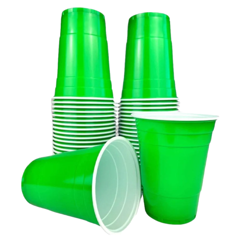 Grüne Beer Pong Becher - 50 Stk. grüne Plastikbecher